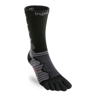 【INJINJI】Ultra Run終極系列五趾中筒襪[碳黑] 避震 運動襪 野跑襪 戶外 | NAA6795