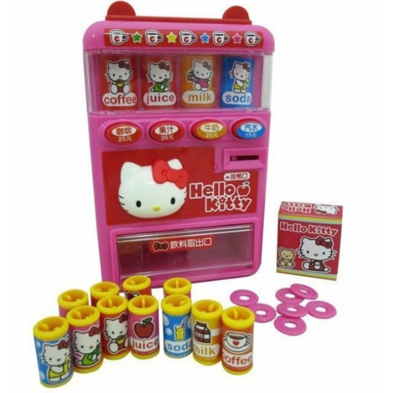 Hello Kitty KT自動販賣機 凱蒂貓 自動販賣機  飲料販賣機 家家酒玩具 投幣玩具