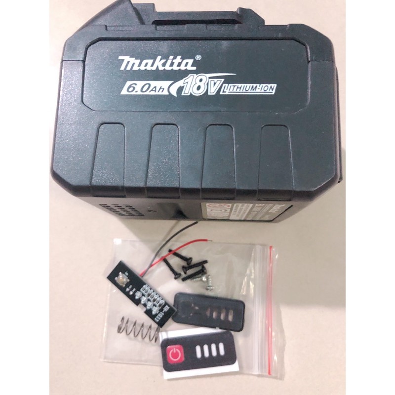 Makita 6A 18v 3 Row 15cell,帶 led 電池指示燈的適配器打印盒