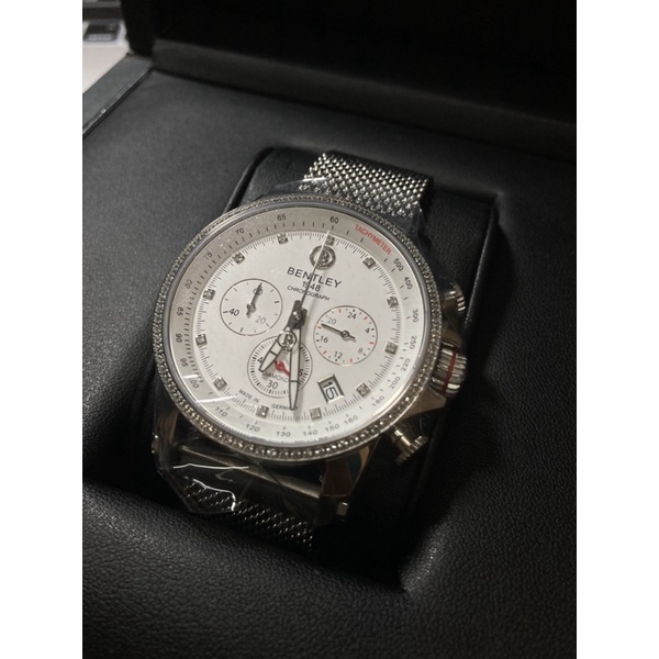 降價⬇️Bentley賓利 有保卡 RACING系列 競速美學計時手錶（銀 BL1694-10WWI-M) 男朋友送禮