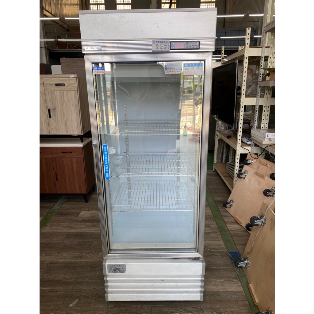 吉田二手傢俱❤單門400L直立玻璃型冰箱 冷藏櫃 冷藏展示櫃 冷藏展示台 營業用冰箱 飲料冷藏冰箱