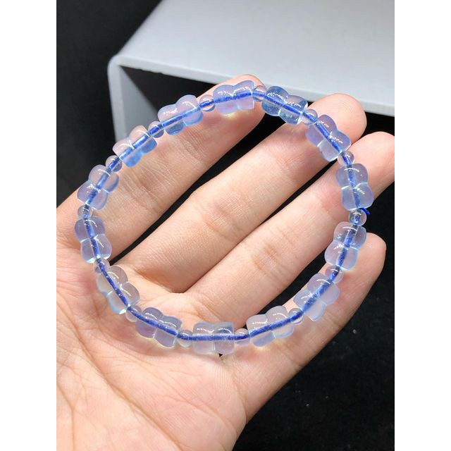 Mix能量水晶-海水藍寶桶珠手鍊-7.5mm