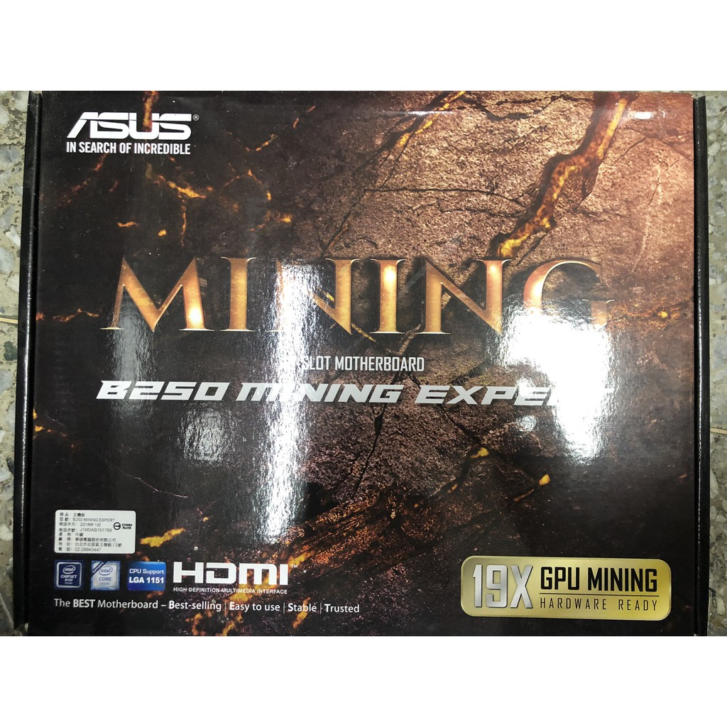 ASUS B250 mining expert 19路 PCIE主機板