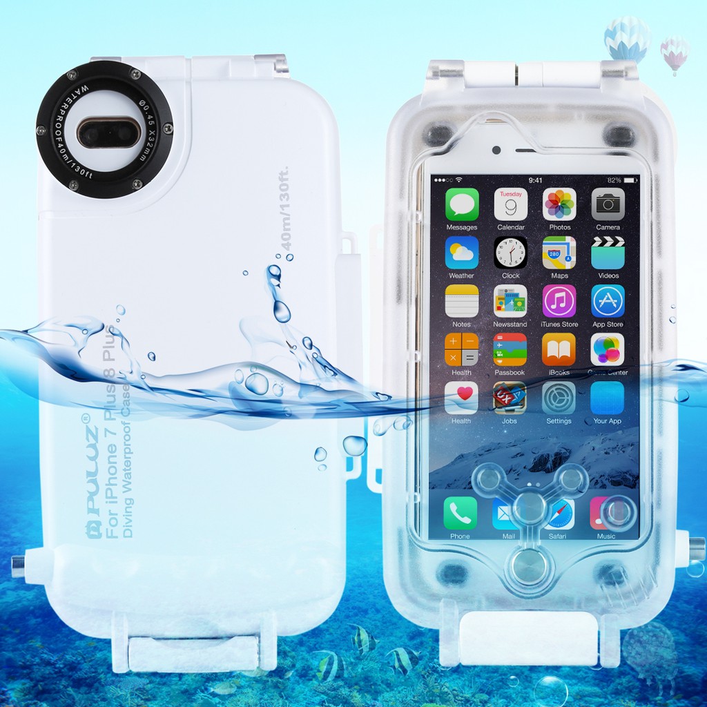 【現貨當天出】PULUZ 蘋果iPhone 7 Plus 8 Plus潛水防水殼 PCABS保護殼 40米防水