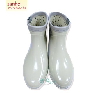 【sanho】典雅百搭短雨鞋-象牙色