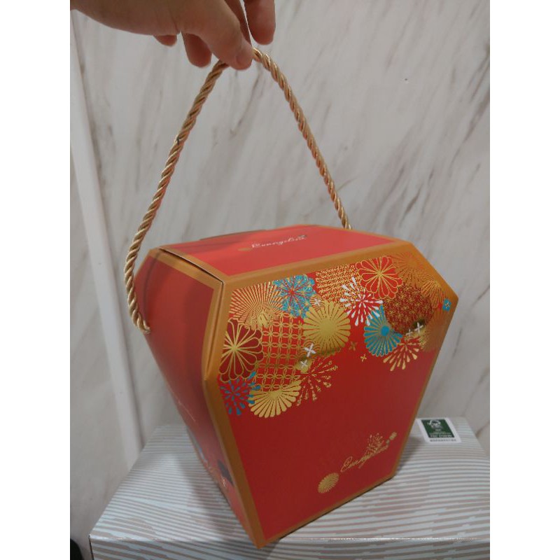 手工禮盒 燈籠造型囍餅 禮盒 麥牙餅 爆米花 巧克力 單一包裝 衛生 送禮 新年禮品 回禮