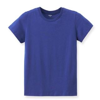 【ERSS】經典純棉圓領素色T恤 - 女 藍色 K70034