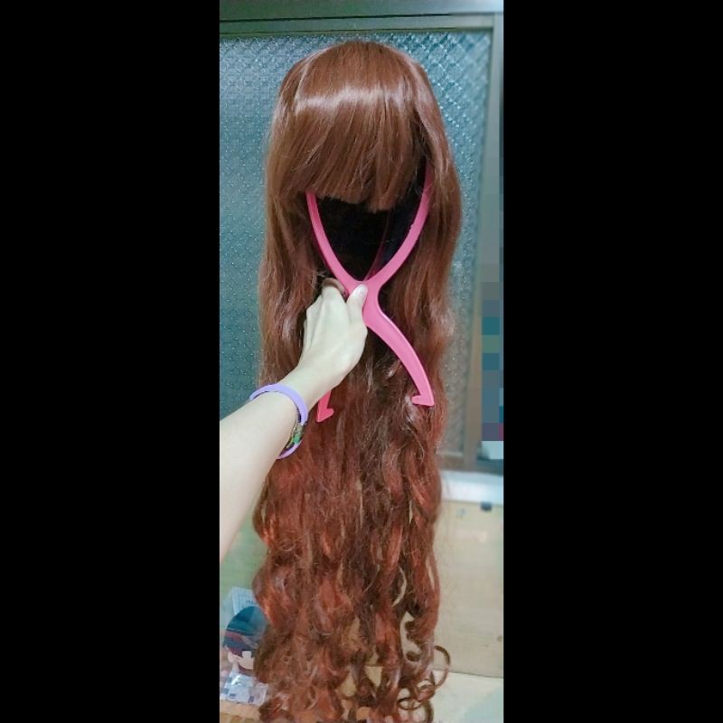 Cos 咖啡色捲髮波浪捲假髮日常zone00 荊絹華長髮妹妹頭齊瀏海茶色可可色淺咖啡色 蝦皮購物