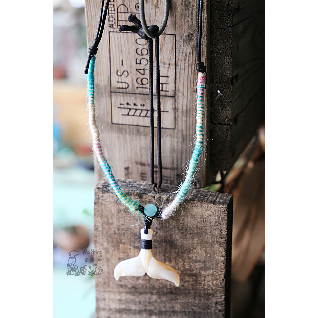 貝殼鯨魚尾手作項鍊 蝦皮購物