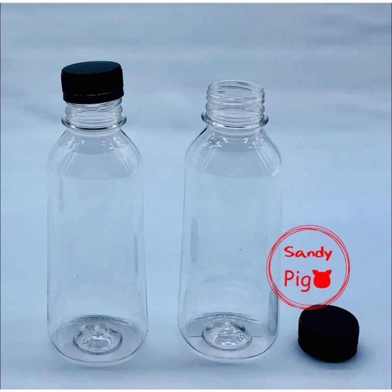 👉台灣製造👈500ml寬口橢圓瓶 高質感透明寬口瓶 黑蓋  果汁瓶 冷泡茶瓶 青草茶瓶 網美瓶  寶特瓶