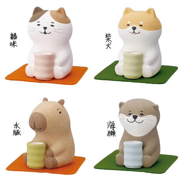 【Tokyo speed】日本代購 DECOLE 水豚 柴犬 貓咪 海獺 泡茶造型 薰香 擴香瓷器 擺飾