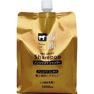 《 露娜小鋪》☆°╮日本熊野油脂馬油無矽靈添加洗髮精(補充裝)-1000ML