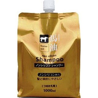 《 露娜小鋪》☆°╮日本熊野油脂馬油無矽靈新增洗髮精(補充裝)-1000ML