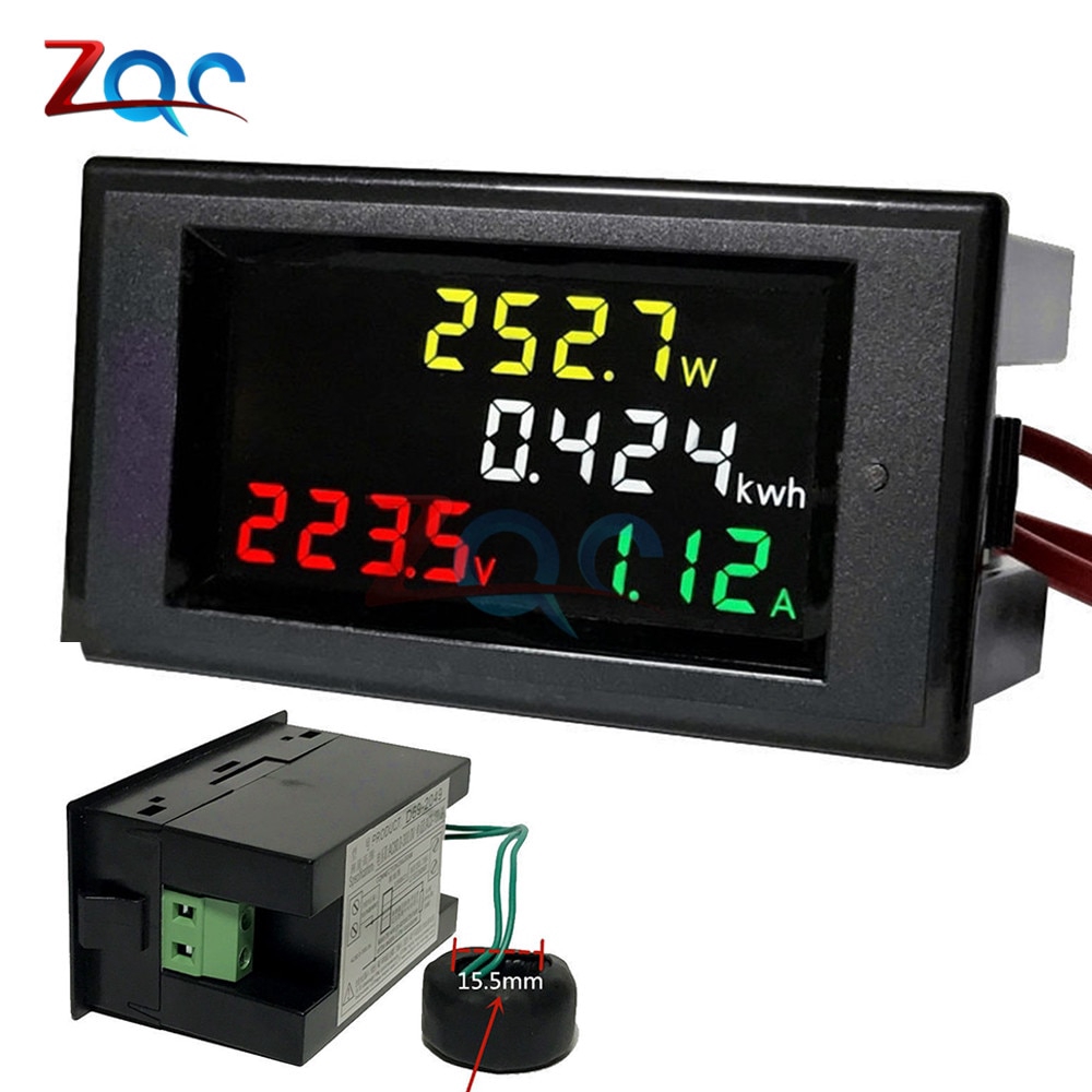 Ac 100A 200~450V 380V 數字電電壓表功率能量電壓表電流表瓦安培電壓電流