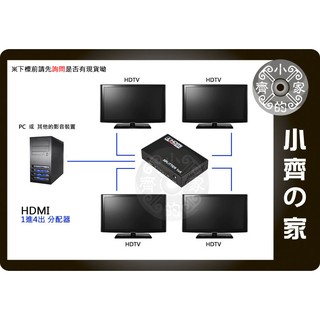 小齊的家 全新 HDMI分配器 轉換器 Splitter 鍍金端子 一進四出 1.3 支援1080p LCD DV PC