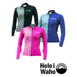 日本衝浪品牌【Hele i Waho】 2mm 半身長袖拉鍊式女款衝浪防寒衣/潛水衣/浮潛衣 粉紅