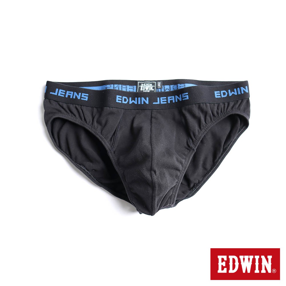 EDWIN 彈性貼身純棉三角內褲(黑色)-男款