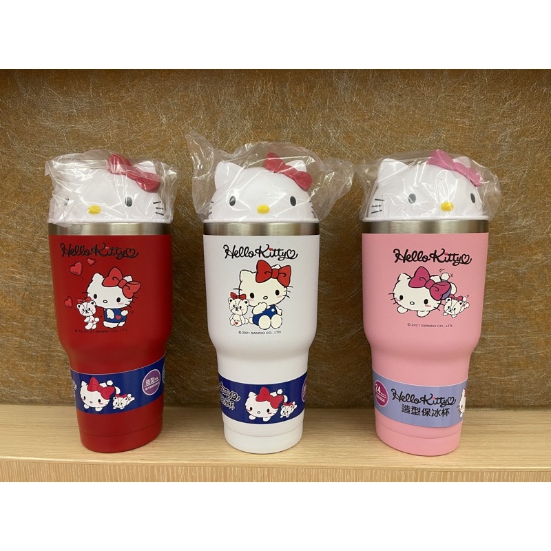 [現貨]正版三麗鷗授權Hello Kitty造型內瓷外鋼冰霸杯 飲料杯保冷保溫杯 可愛 內陶瓷保冰杯