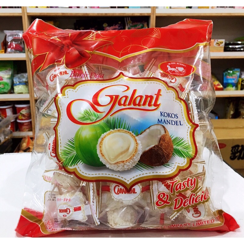 越南🇻🇳Banh Dua Galant Kokos Mandel 椰子口味金沙椰子糖 第一排糖 有餡 350g