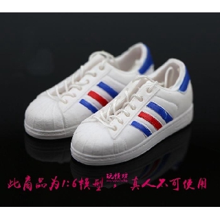【玩模坊H-080】1/6 12吋 ( 白色 ) 潮流 時尚 板鞋 帆布鞋 可綁鞋帶 布鞋 鞋子 模型