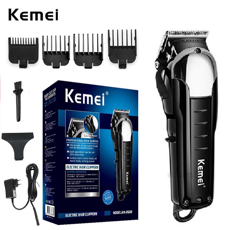KEMEI 科美 2608 專業無繩理髮器可充電電動男士修剪器理髮師強力褪色剪髮機