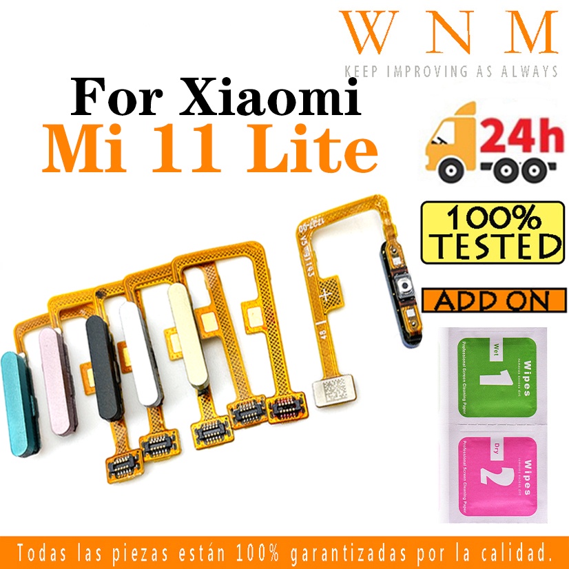 XIAOMI MI 適用於小米 Mi 11 Lite 開關電源家用啟動按鈕指紋免費柔性電纜觸摸 ID 菜單柔性電纜更換