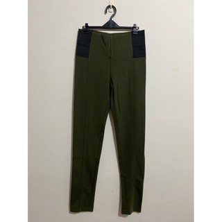 軍綠色 彈性 鉛筆褲 長褲（0042）