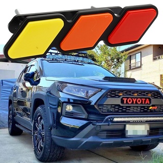 1 ❤ Abs TRD 汽車三色格柵標誌網狀開槽格柵汽車徽章裝飾適用於豐田塔科馬 4Runner Tundra