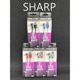 SHARP 夏普 Type-c 90度轉角線 90度彎頭線 快充線 充電線 編織線 直角L型充電線 手遊充電線
