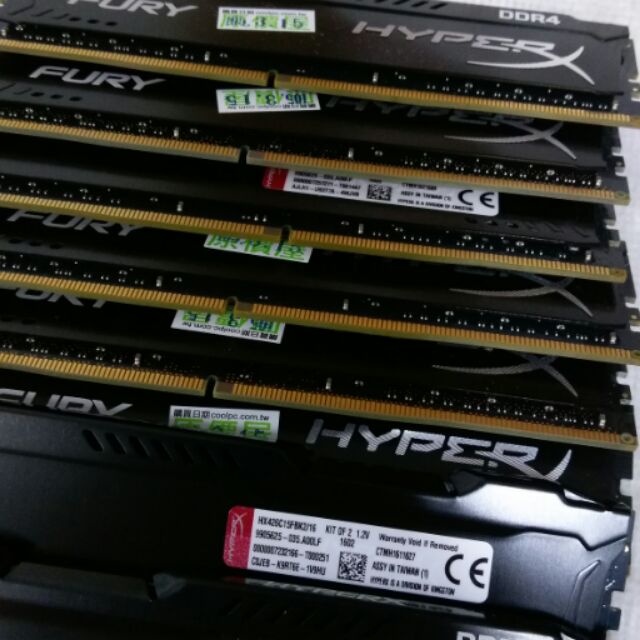金士頓 HyperX FURY DDR4-2666 8GB 桌上型超頻記憶體(HX426C15FBK2/16)