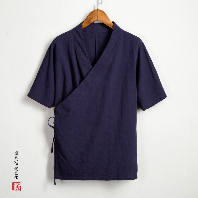 中式古代上衣服居士禪服棉麻唐裝男青年中國風新款改良漢服男古風道袍