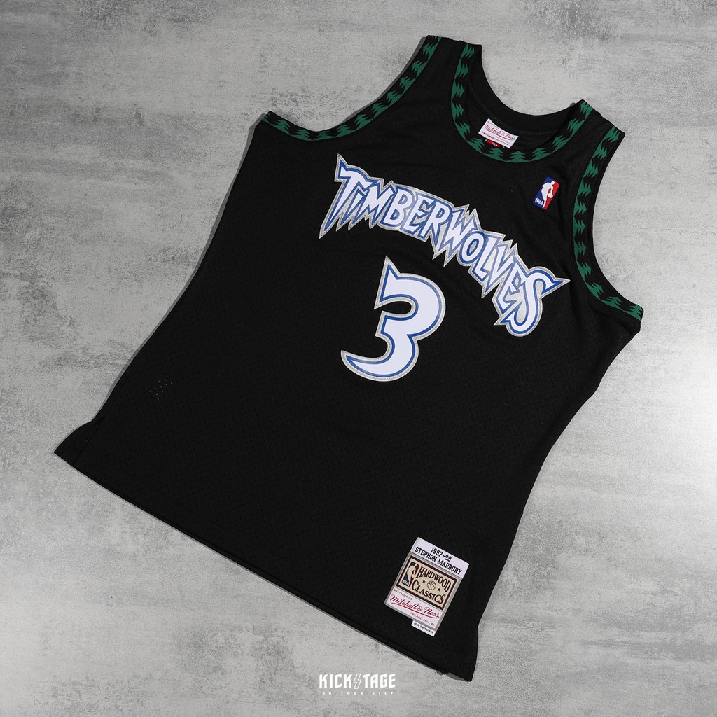 Mitchell & Ness M&N NBA Stephon Marbury 黑色 灰狼 3 球衣 球迷版 板凳