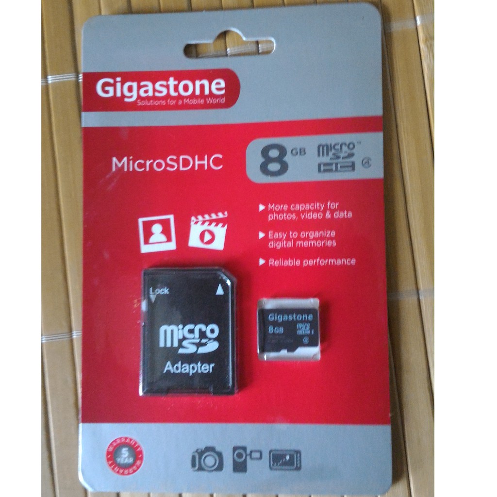 Gigastone microSD 8G 記憶卡 (附轉卡) 全新未拆