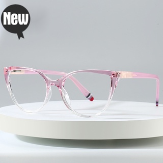 新款TR90鏡框板材鏡彈簧腿插針防藍光眼鏡框架街拍貓眼平光鏡6005