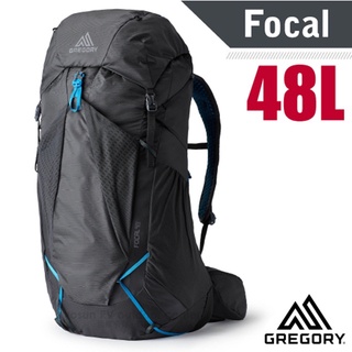 【美國 GREGORY】FOCAL 48L 通風網狀背板專業健行登山背包/141328 臭氧黑