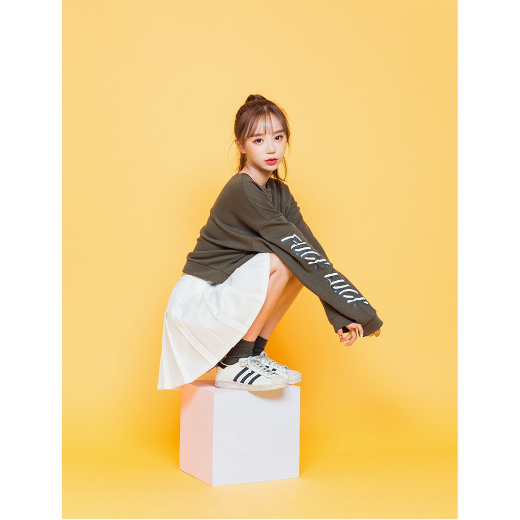 [現貨] [24hr 快速出貨] [icecream12] 韓國網購女裝品牌 美式休閒字母長袖上衣 卡其色