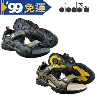Diadora 男段磁扣式運動涼鞋 (DA71309 藍)/(DA71308 咖)