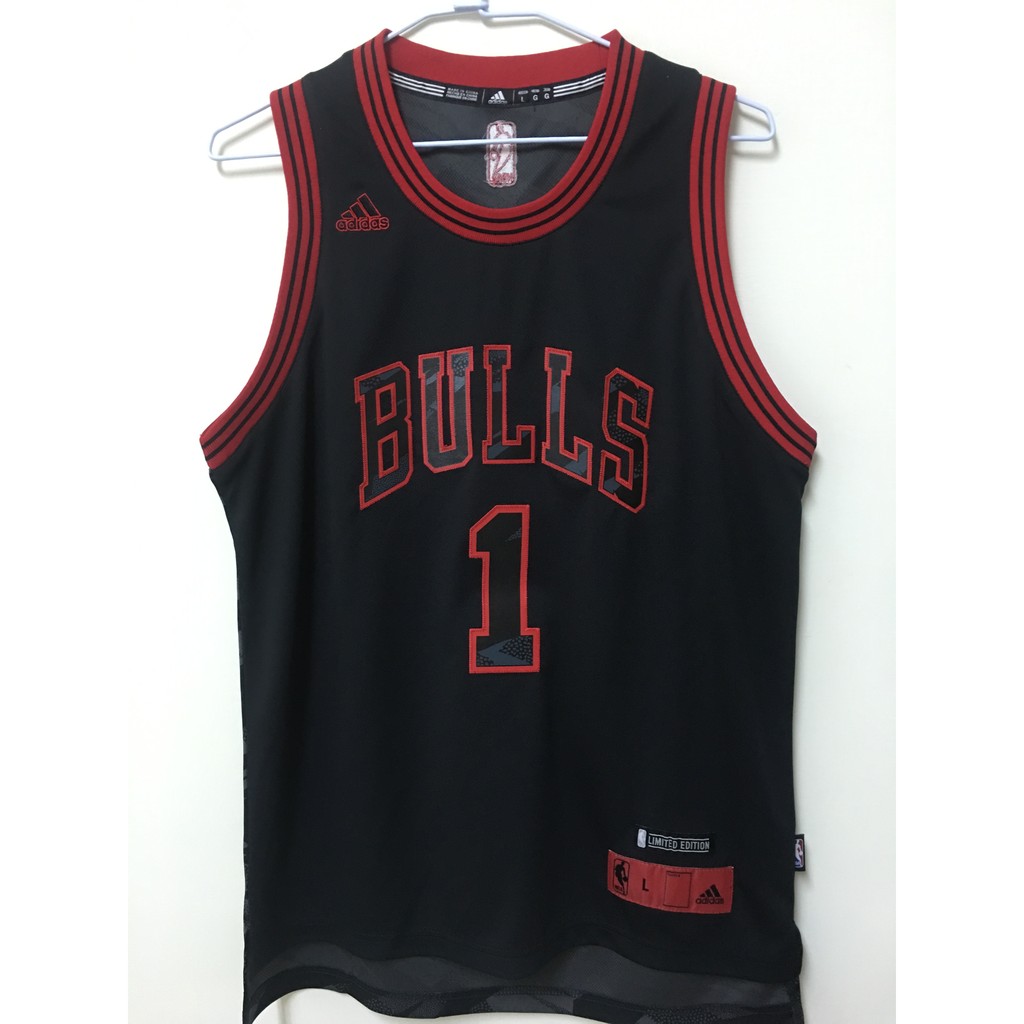 Adidas NBA Derrick Rose 公牛隊 黑色 絕版電繡 限定版 青年版球衣 YL