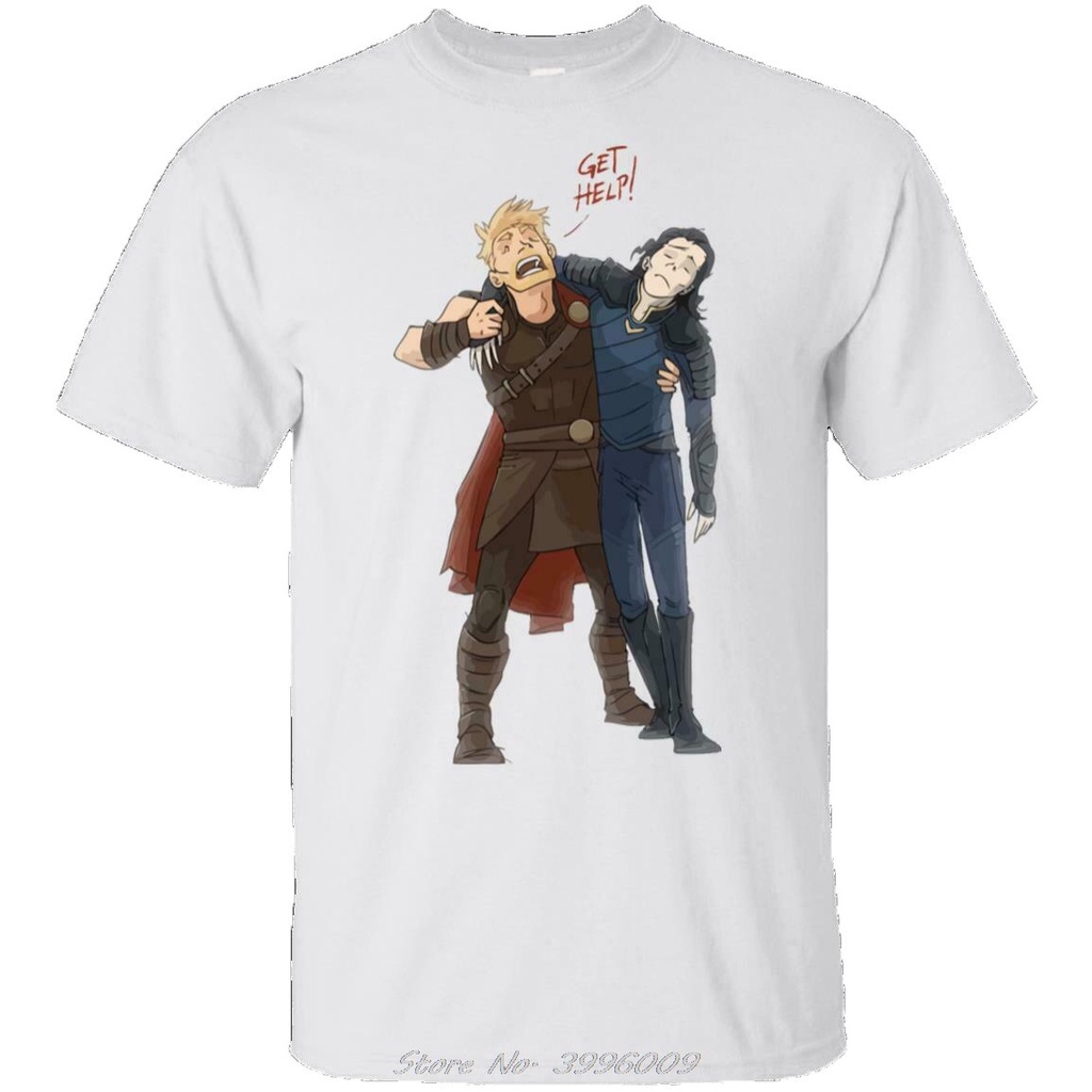 Avenger Endgame T 恤 Loki Get Help Game 可愛男士白色 Stranger Thing
