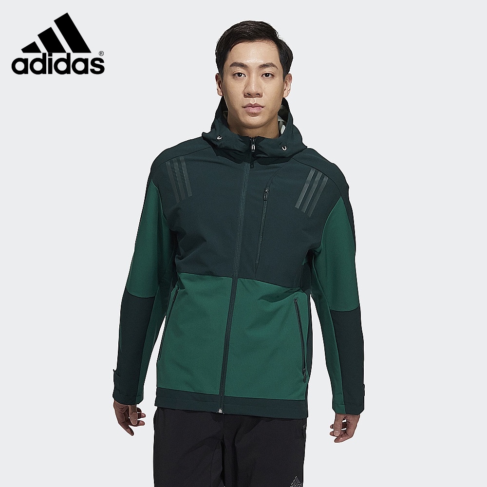 ADIDAS 男 風衣外套 運動外套 平織 綠 運動達人