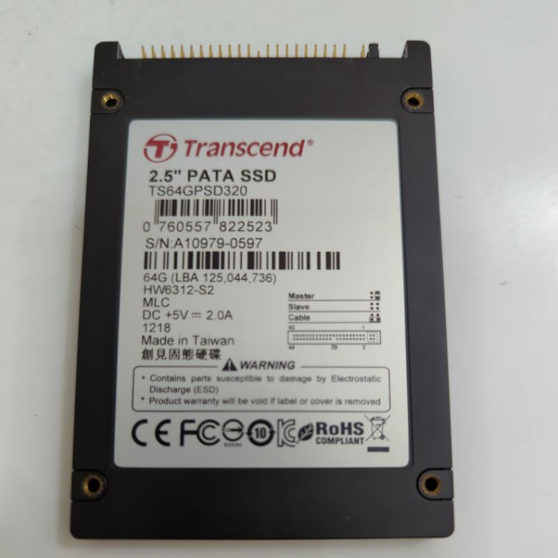 創見 SSD 2.5吋 硬碟 筆電 故障品 IDE PATA 二手品 Transcend