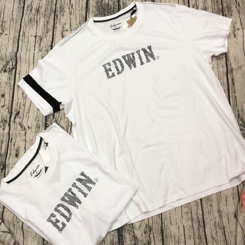 (限時特價）EDWIN 白色大Logo男生短袖T恤