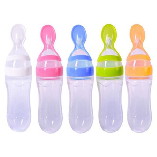 嬰兒米糊瓶 寶寶訓練 矽膠奶瓶擠壓勺子兒童輔食瓶 米糊勺【IU貝嬰屋】
