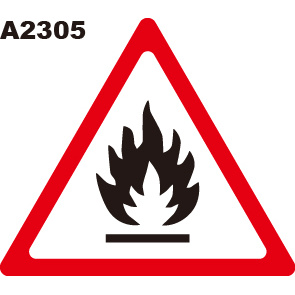 警告貼紙 A2305 警示貼紙 三角形貼紙 嚴禁煙火 小心火源 [飛盟廣告 設計印刷]