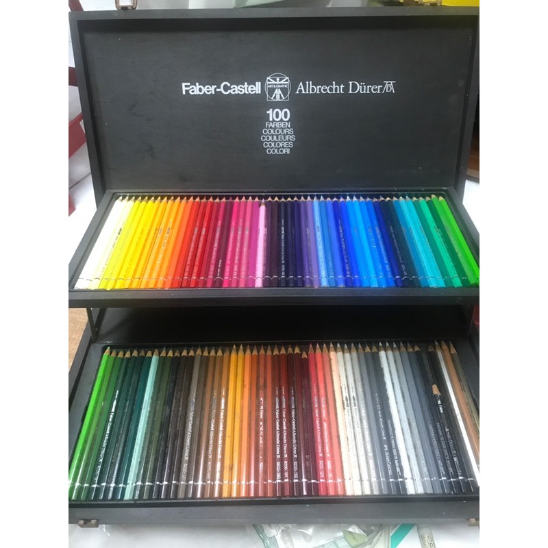 德國faber-castell 100 色水性色鉛筆（木盒）二手