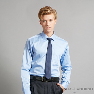 ROBERTA諾貝達 進口素材 台灣製 純絲光棉 舒適柔軟長袖襯衫RDI11-34藍色