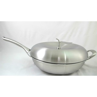 【翔百貨】PERFECT 極緻316蘋果型七層不銹鋼炒鍋36cm 臺灣製 單柄附蓋 *一體成形無鉚釘