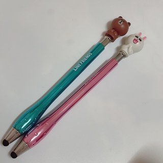 可愛Line熊+兔造型自動原子筆及觸控兩用筆@文8