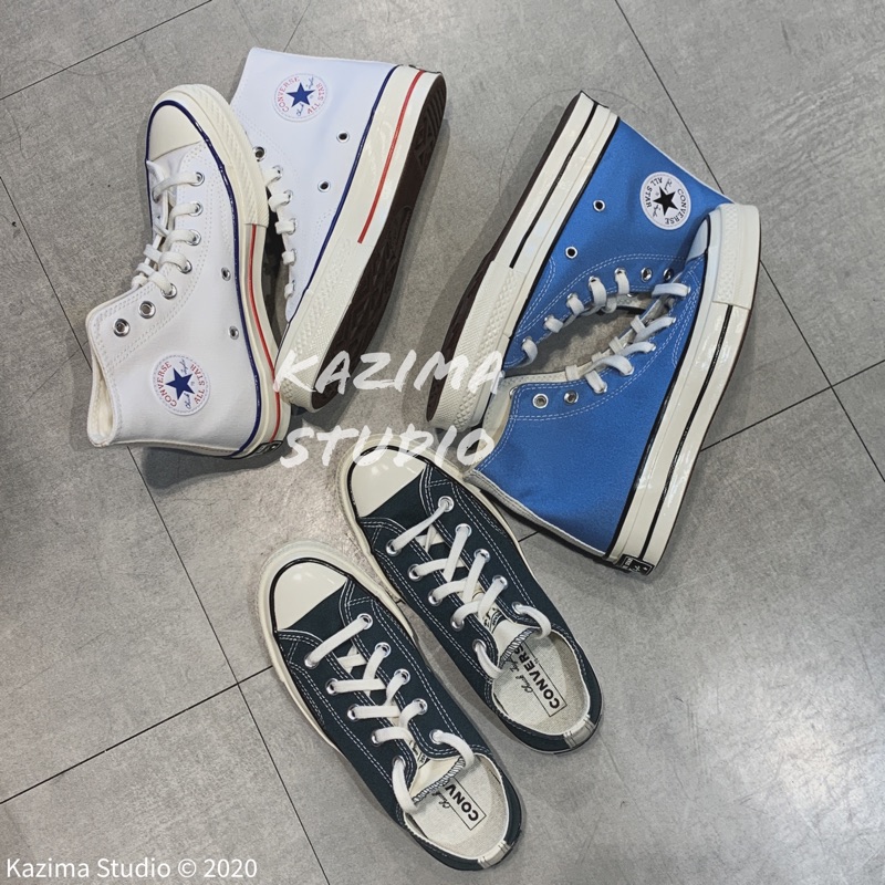 Kazima｜Converse 70 1970 帆布鞋 高筒 低筒 水藍 淺藍 全白 白色 綠 藍綠 藍綠色 拼色 白紅