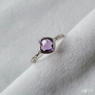 【非銀不可】紫水晶純銀戒 附國際證書